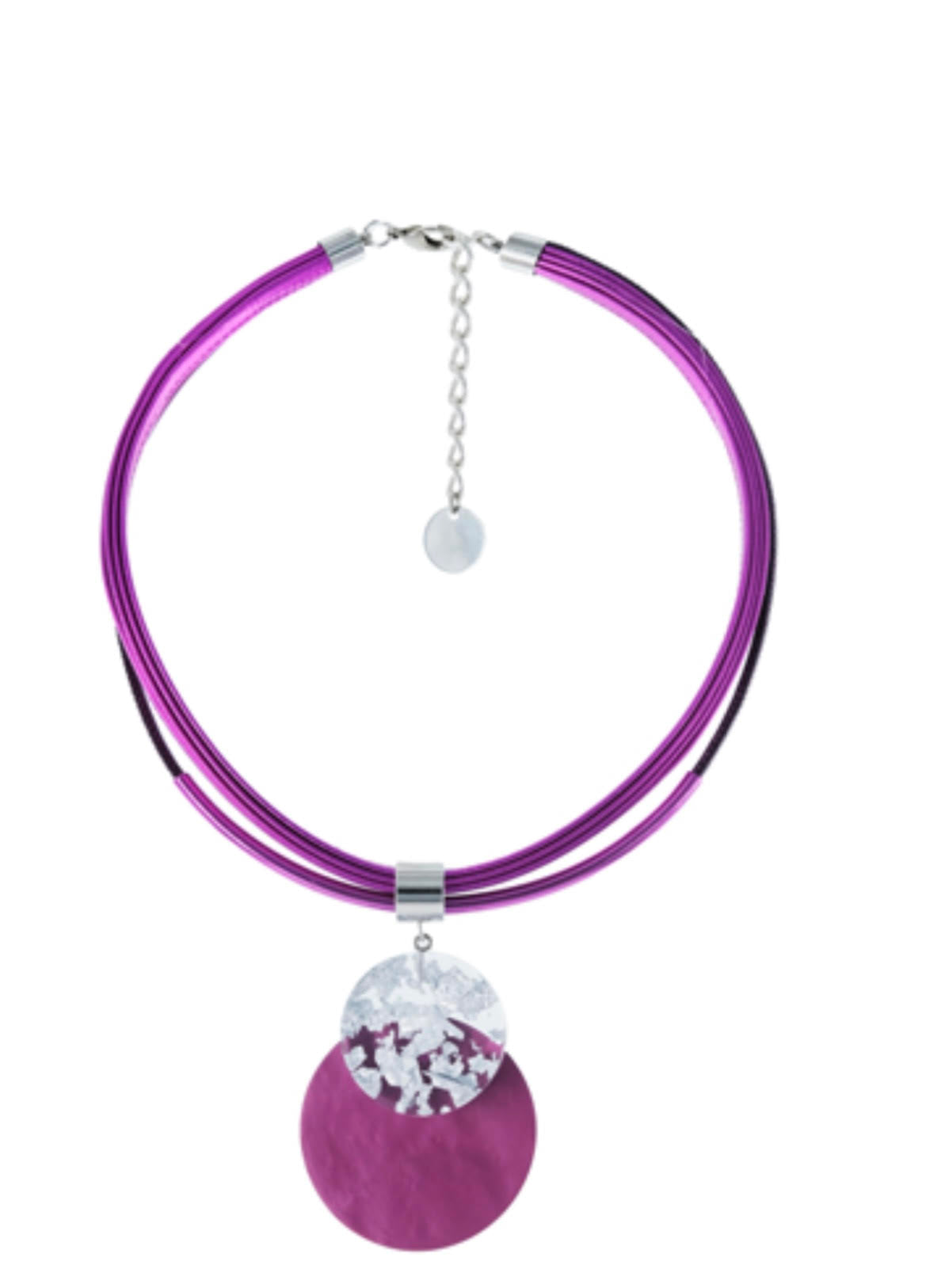 Antura Metallic Leather Necklace