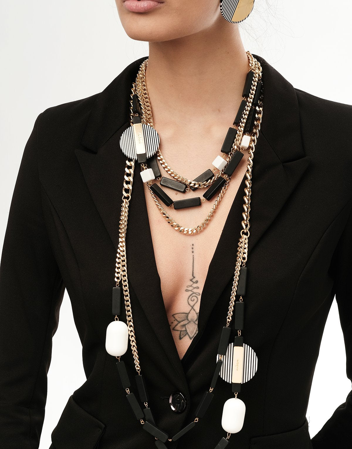Antura Fancy Stripe Long Necklace