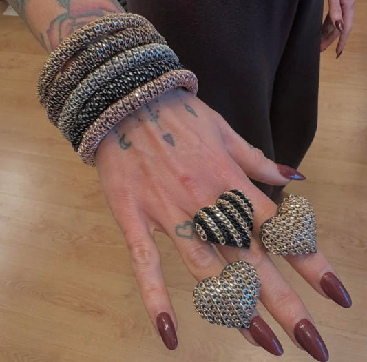BE Heart Chain RIng