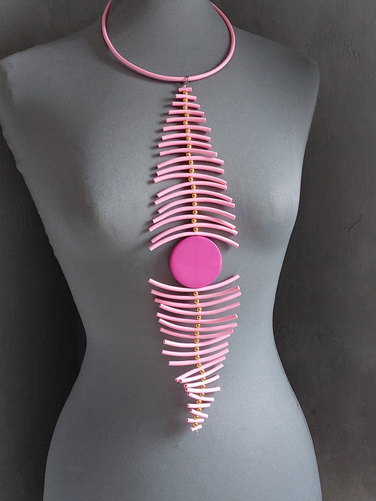 EM Pink fish & Cyclamen Necklace