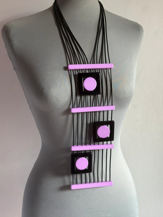 EM Pica Lilac and Black Necklace