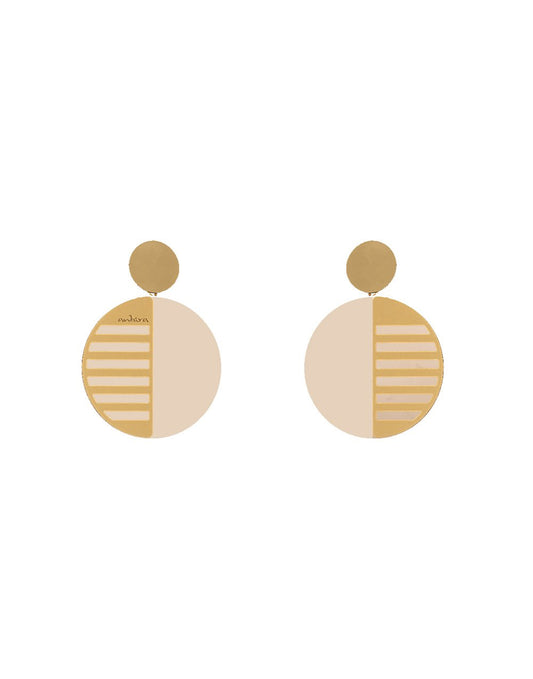 Antura Windrose Cream and Gold Earrings