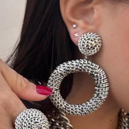 BE Silver Ring-Shaped Earring